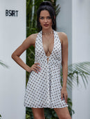 Printed Halter Neck Mini Dress
