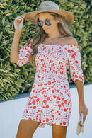 Smocked Printed Short Sleeve Romper