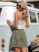 Animal Print Layered Mini Skirt