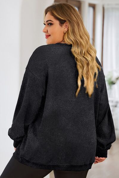 Plus Size Lucky Clover Round Neck Sweatshirt