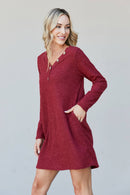 Heimish Chicago Skyline Full Size Ribbed Henley Dress
