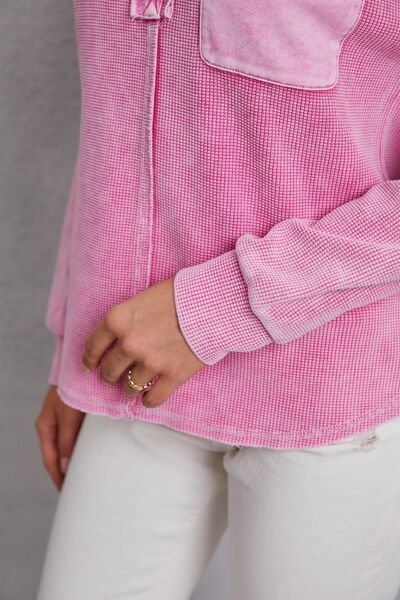 Quarter Button Dropped Shoulder Sweatshirt