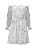 Frill Off-Shoulder Flounce Sleeve Mini Dress