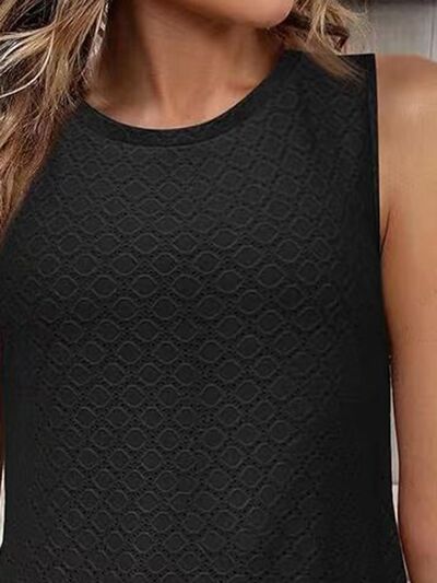 Eyelet Round Neck Tank