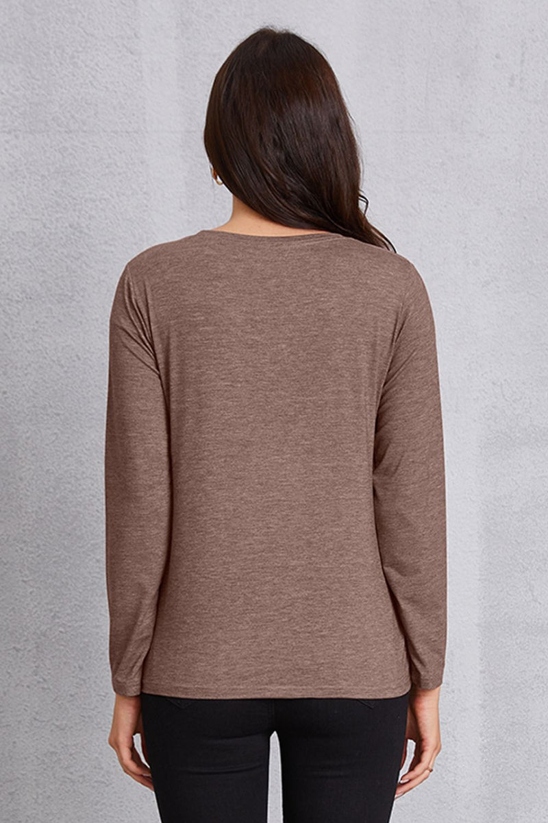 Graphic Round Neck Long Sleeve T-Shirt