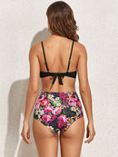 Floral Crisscross Three-Piece Swim Set